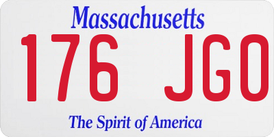 MA license plate 176JG0