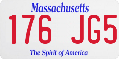 MA license plate 176JG5