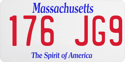 MA license plate 176JG9