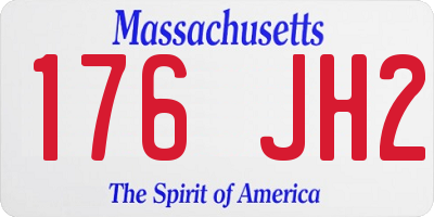 MA license plate 176JH2