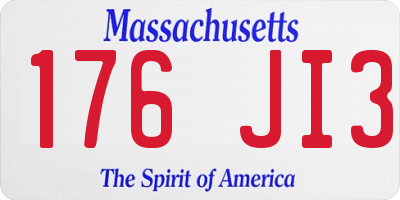 MA license plate 176JI3