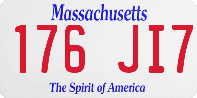 MA license plate 176JI7