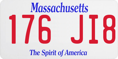 MA license plate 176JI8