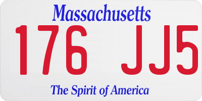 MA license plate 176JJ5