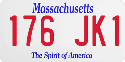 MA license plate 176JK1