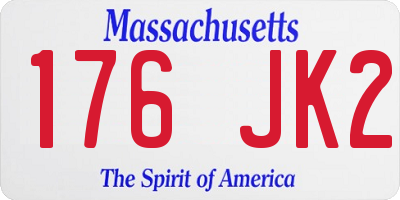 MA license plate 176JK2