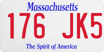 MA license plate 176JK5