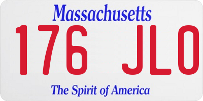 MA license plate 176JL0
