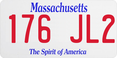 MA license plate 176JL2