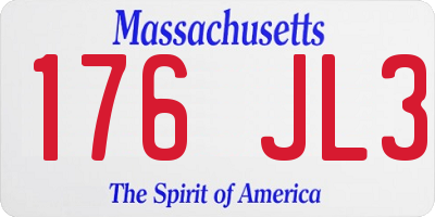 MA license plate 176JL3