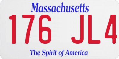 MA license plate 176JL4