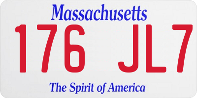 MA license plate 176JL7