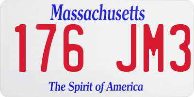 MA license plate 176JM3