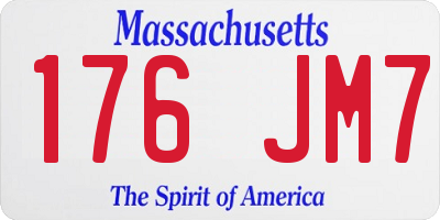 MA license plate 176JM7