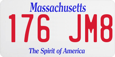 MA license plate 176JM8