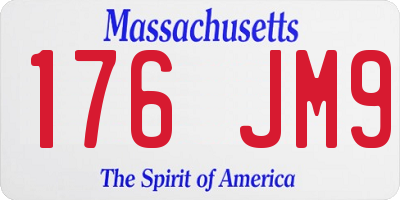 MA license plate 176JM9
