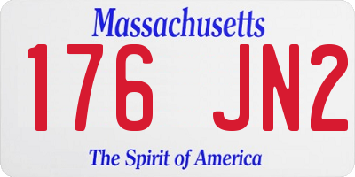 MA license plate 176JN2