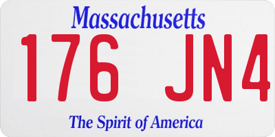 MA license plate 176JN4