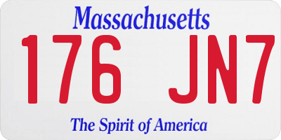 MA license plate 176JN7