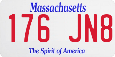 MA license plate 176JN8