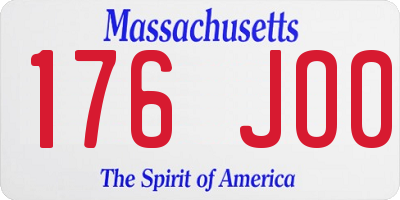 MA license plate 176JO0