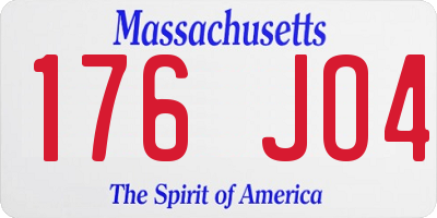 MA license plate 176JO4