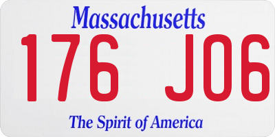 MA license plate 176JO6