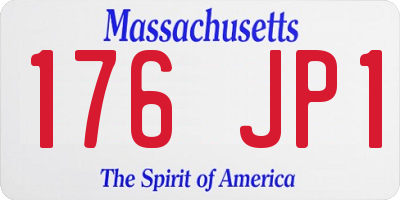 MA license plate 176JP1