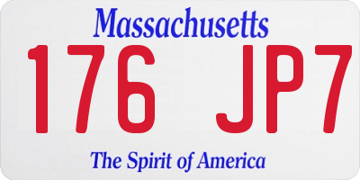 MA license plate 176JP7