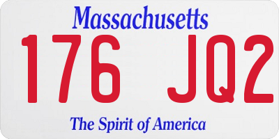 MA license plate 176JQ2
