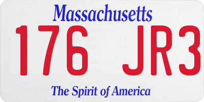 MA license plate 176JR3