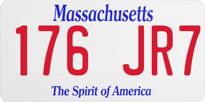 MA license plate 176JR7