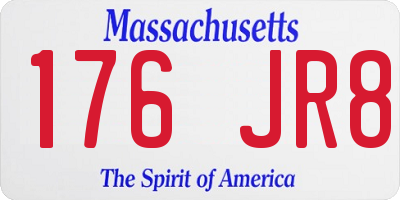 MA license plate 176JR8