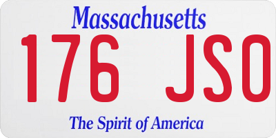MA license plate 176JS0