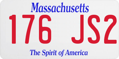 MA license plate 176JS2