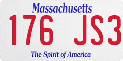 MA license plate 176JS3