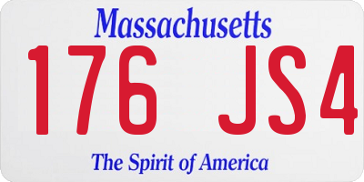 MA license plate 176JS4