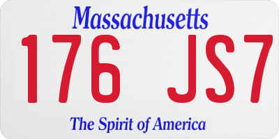 MA license plate 176JS7