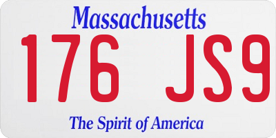 MA license plate 176JS9