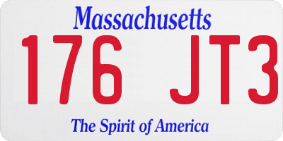 MA license plate 176JT3