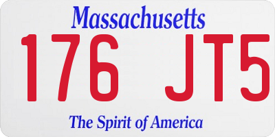 MA license plate 176JT5