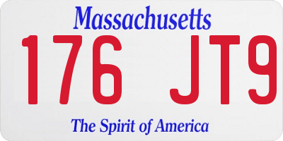 MA license plate 176JT9