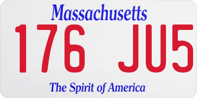 MA license plate 176JU5