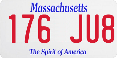 MA license plate 176JU8