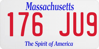 MA license plate 176JU9