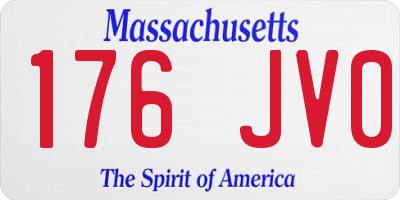 MA license plate 176JV0