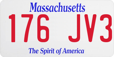 MA license plate 176JV3
