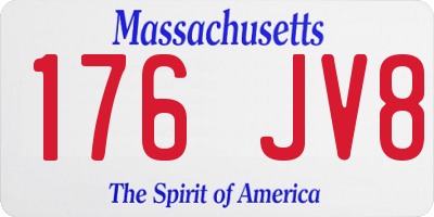 MA license plate 176JV8