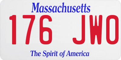 MA license plate 176JW0