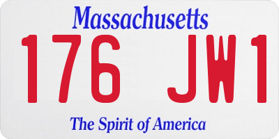 MA license plate 176JW1